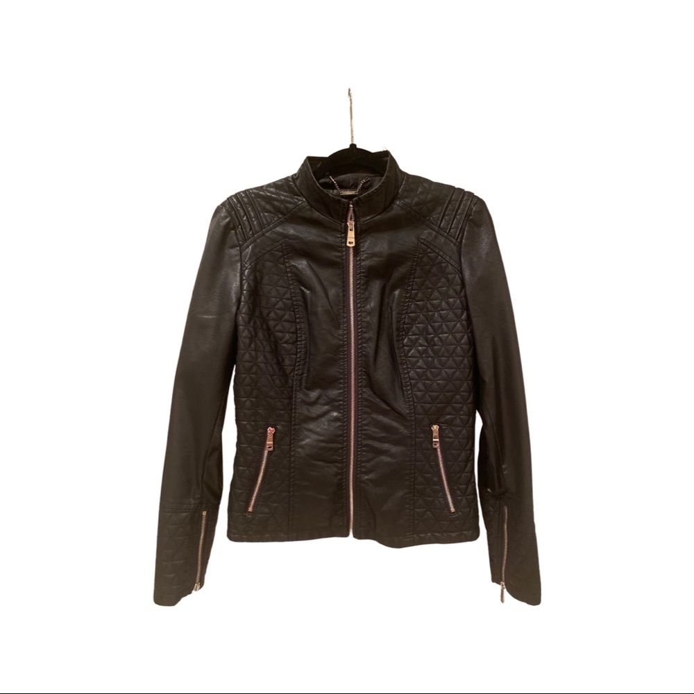 Ladies Medium Vegan Leather Jacket